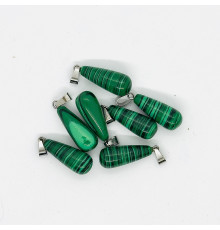 Кулон капля малахит имитация 10*25мм