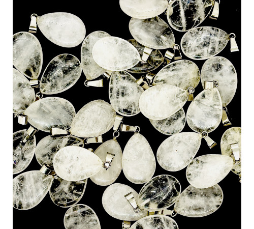 Кулон капля горный хрусталь 16*23мм