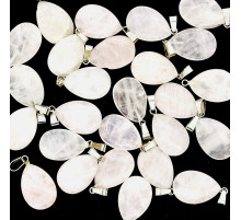 Кулон капля кварц розовый 16*23мм