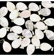 Кулон капля кварц розовый 16*23мм