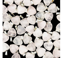 Кулон сердце кварц розовый 16*16мм