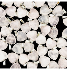 Кулон сердце кварц розовый 16*16мм