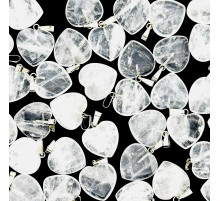 Кулон сердце горный хрусталь 20*20мм