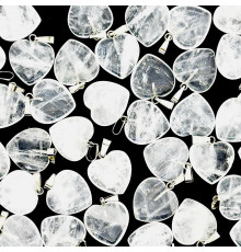 Кулон сердце горный хрусталь 20*20мм