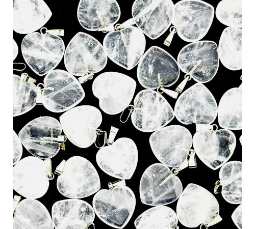 Кулон сердце горный хрусталь 20*20мм