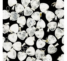 Кулон сердце горный хрусталь 16*16мм