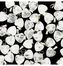 Кулон сердце горный хрусталь 16*16мм