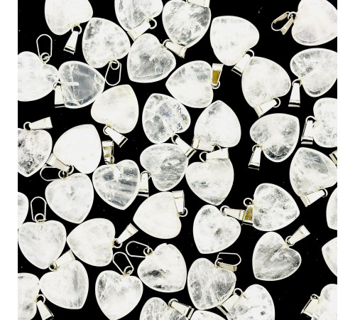 Кулон сердце горный хрусталь 16*16мм