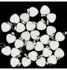 Кулон сердце агат белый пресс 16*16мм