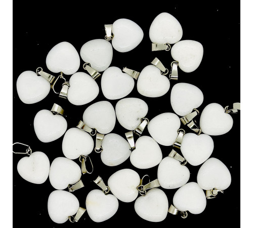 Кулон сердце агат белый пресс 16*16мм