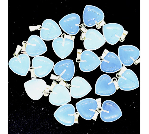 Кулон сердце лунный камень синтетический 16*16мм