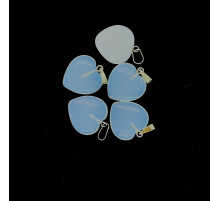 Кулон сердце лунный камень синтетический 20*20мм