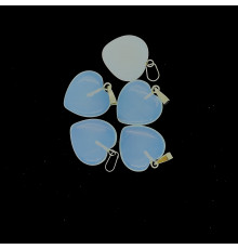 Кулон сердце лунный камень синтетический 20*20мм