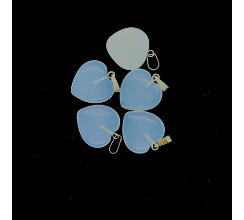 Кулон сердце лунный камень синтетический 20*20мм