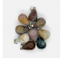 Кулон капля яшма халцедон 13*18мм