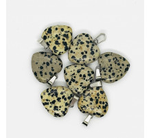 Кулон сердце обсидиан далматин 20*20мм