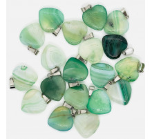 Кулон сердце агат тонированный зеленый 20*20мм