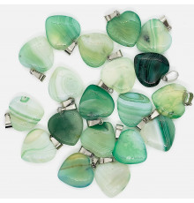 Кулон сердце агат тонированный зеленый 20*20мм