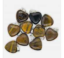 Кулон сердце тигровый глаз 20*20мм