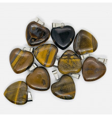 Кулон сердце тигровый глаз 20*20мм