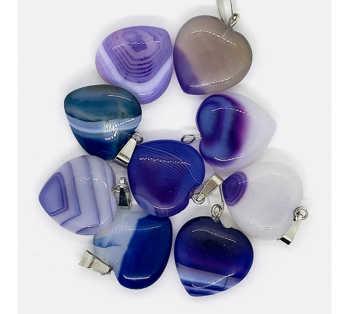 Кулон капля агат тонированный фиолетовый 20*20мм