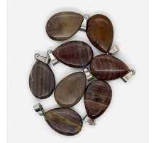 Кулон капля яшма коричневая 16*23мм