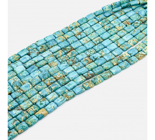 Нить варисцит голубой прямоугольник 10*14мм