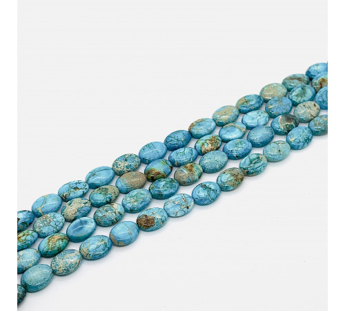 Нить варисцит голубой овал 14*18мм