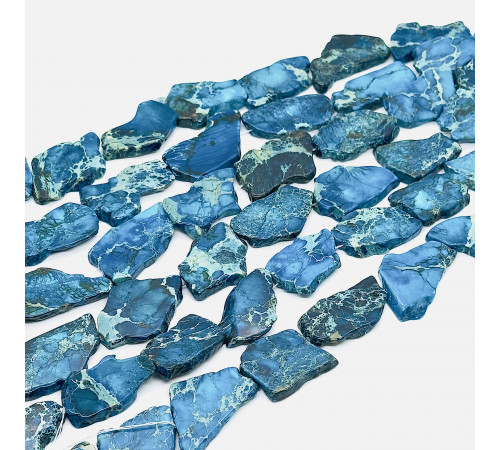 Нить варисцит синий фриформ 26*37мм