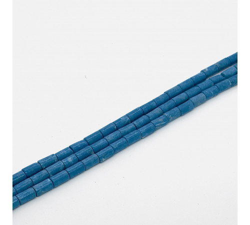 Нить турквенит тонированный голубой цилиндр 8*14мм