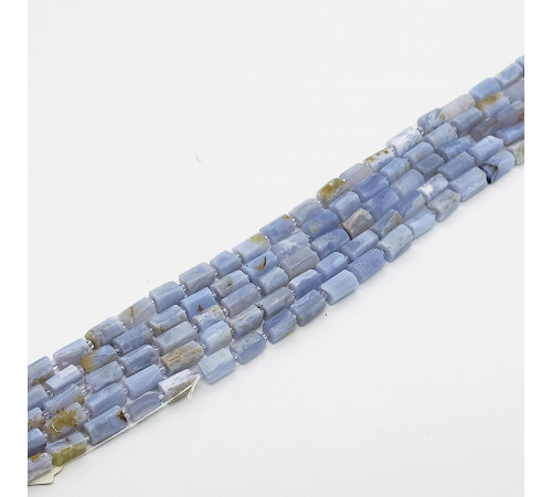 Нить сапфирин агат голубой цилиндр 7*13мм