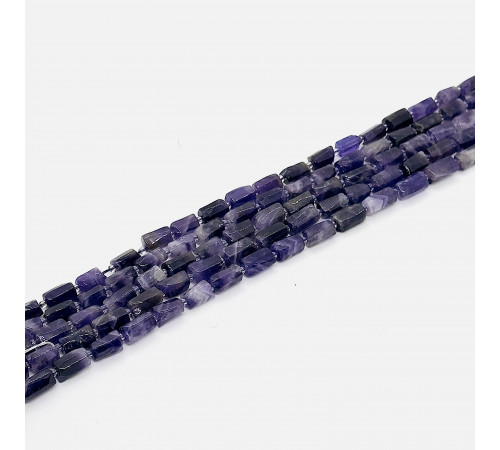 Нить аметист фиолетовый цилиндр 7*13мм