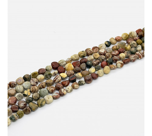 Нить кружевной агат окат 10*11мм