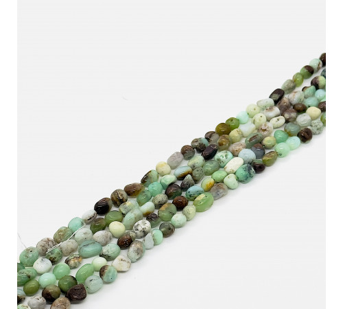 Нить хризопраз зеленый окат 8*13мм