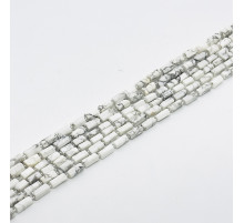 Нить агат кахолонг белый цилиндр 7*13мм