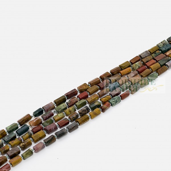 Нить яшма цилиндр 7*13мм