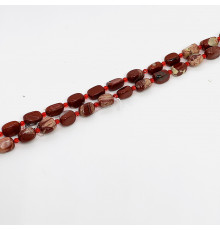 Нить яшма красная окат 10*15мм