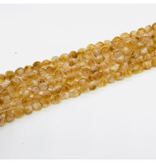 Нить цитрин желтый окат 10*10мм