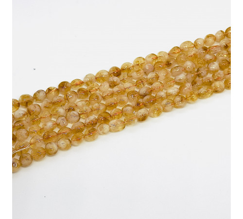 Нить цитрин желтый окат 10*10мм