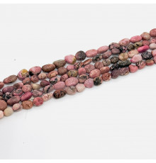 Нить родонит розовый окат 10*15мм