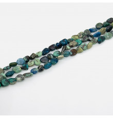 Нить хризоколла сине-зеленая окат 10*13мм