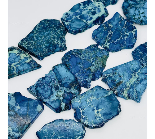 Нить варисцит синий фриформ 34*48мм