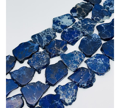 Нить варисцит темно синий фриформ 24*34мм