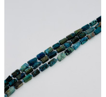 Нить хризоколла голубая цилиндр 7*14мм