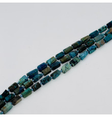 Нить хризоколла голубая цилиндр 7*14мм