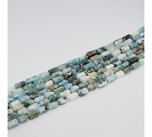 Нить ларимар голубой цилиндр 7*14мм