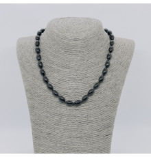 Бусы агат черный овал 8*12мм