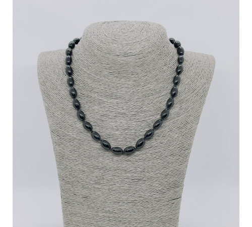 Бусы агат черный овал 8*12мм