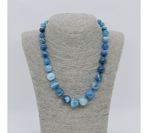 Бусы агат тонированный голубой шар 8,10,12,14,16мм