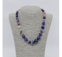 Бусы агат тонированный фиолетовый шар 8,10,12,14,16,18мм